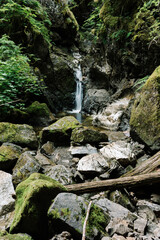 Waterfall at Upana Caves, Gold River, Vancouver Island, British Columba, Canada