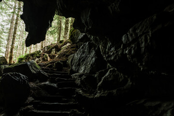 View inside Upana Caves, Gold River, Vancouver Island, British Columbia