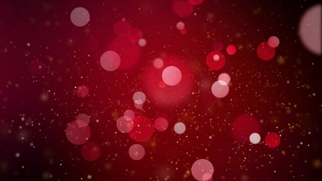Christmas Red and Gold Particles with Rising Motion. Loop ready background animation for holiday titles.