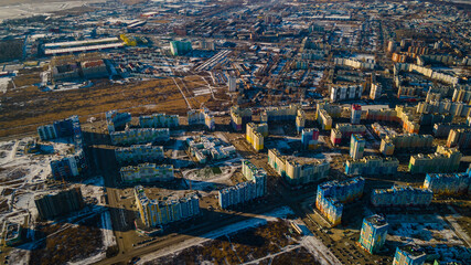 city of Penza in the winter of the Russian Federation. photos from the air