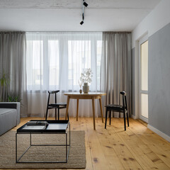 Apartment interior with dining table