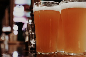 glass of beer on the table
