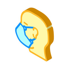 facial mask isometric icon vector illustration color