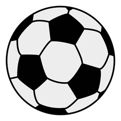 Vector illustration of an isolated soccer ball on a white background. Simple flat style.