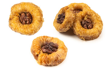 Tasty baklava isolated on white background.