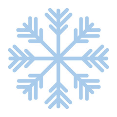 snowflake of color blue with white background