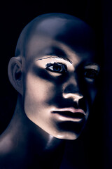 Portrait of an old male mannequin