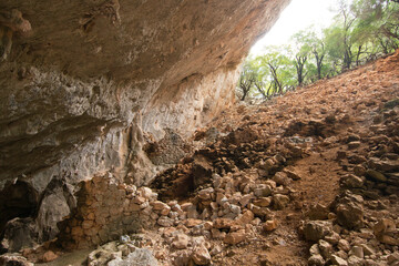 Obraz premium nuragic village of Tiscali , Archeological site in Lanaitto valley, Dorgali, Sardinia, Italy 