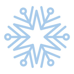 Fototapeta premium snowflake of blue color over white background