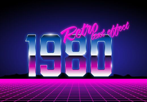 1980s Retro Text Style Effect