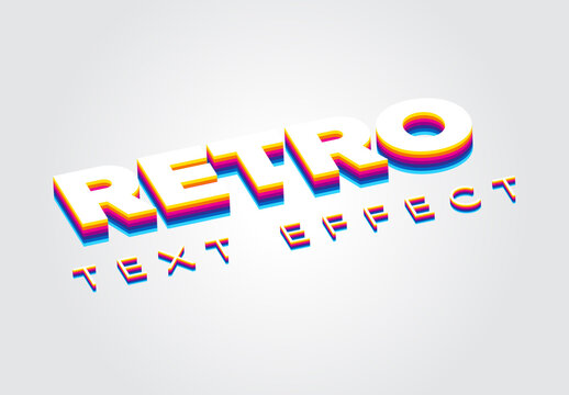 Retro Sporty Rainbow Text Style Effect