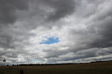 clouds over the field