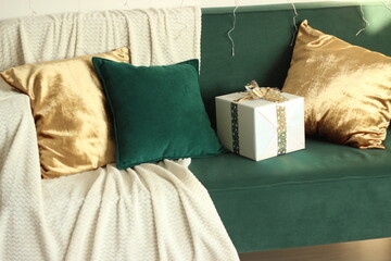 pillows on a sofa
