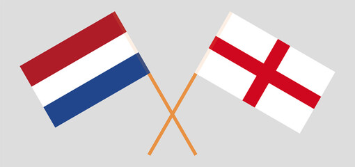 Crossed flags of the Netherlands and England