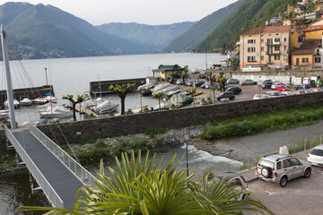 View of the Argegno village in Como lake 