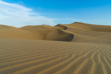 Fototapeta na wymiar Peru, Sand dunes near the village of Huacachina