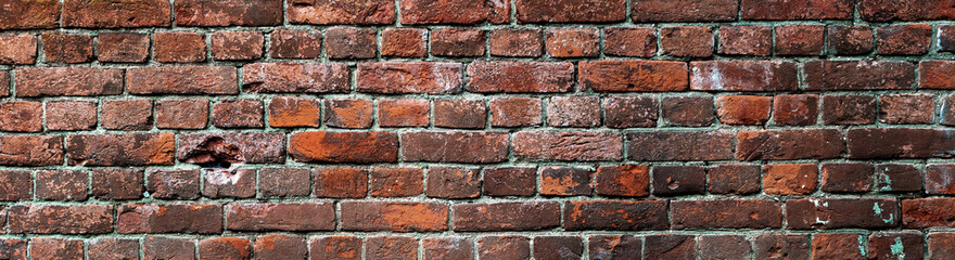 Old brick wall for background. Brick surface template photo.