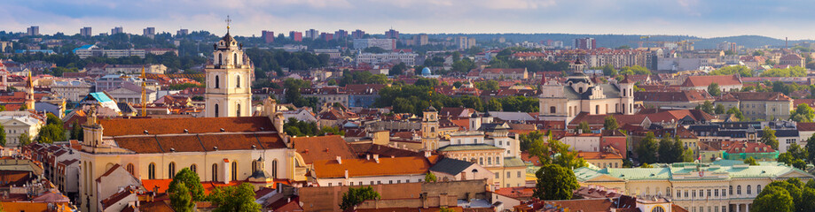 Obraz premium Panoramic aerial view on Vilnius, the capital of Lithuania.