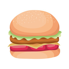 burger with cheese on white background