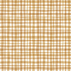 Classic yellow checked watercolor seamless pattern