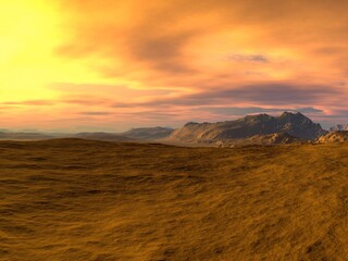 Fototapeta premium A beautiful and inspirational desert mountain landscape at sunset