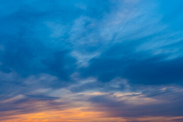 The colors of a burning sunset in the sky