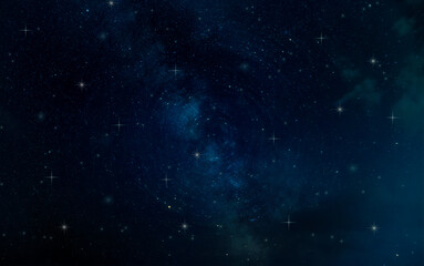 Fototapeta na wymiar Abstract blue background with white stars 
