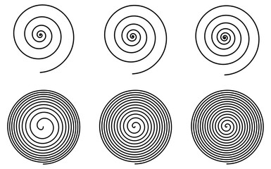 Simple spirals icons or signs, different versions © Lubo Ivanko