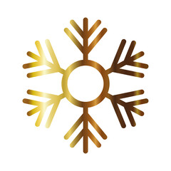 snowflake of color light gold in white background