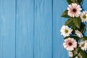 Beautiful flower arrangement. Spring minimalistic concept. White flowers on a wooden table. Valentine's day, happy women