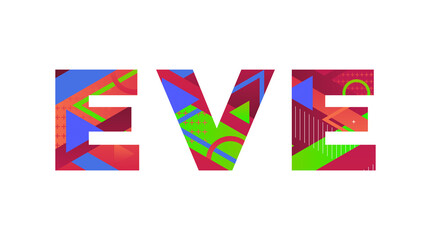 Eve Concept Retro Colorful Word Art Illustration