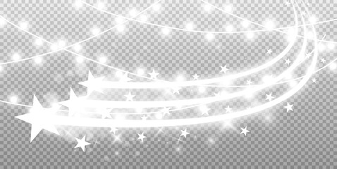 Christmas lights isolated realistic design elements Glowing lights for Xmas Holiday cards banners