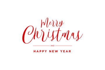 Merry christmas red hand lettering inscription to winter holiday design, calligraphy vector illustration. Merry Christmas and Happy New Year. Calligraphy lettering badge design for winter Xmas.