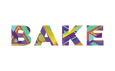 Bake Concept Retro Colorful Word Art Illustration