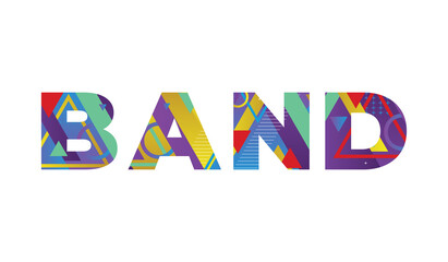 Band Concept Retro Colorful Word Art Illustration
