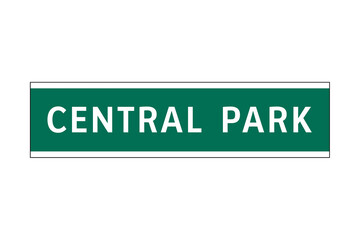 Central Park sign in New York city