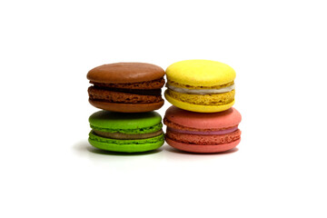 Four multicolored macaroons