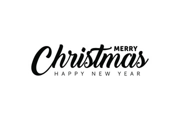 Merry christmas red hand lettering inscription to winter holiday design, calligraphy vector illustration. Merry Christmas and Happy New Year. Calligraphy lettering badge design for winter Xmas.