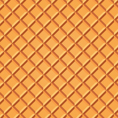 Waffle texture. Wafer seamless pattern. Vector background.