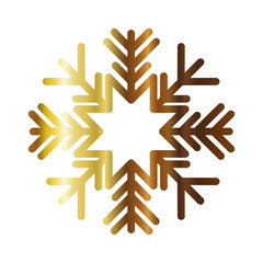 snowflake of color light gold with white background