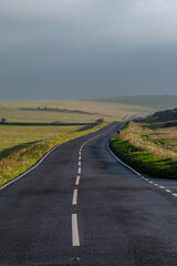 Fototapeta premium A Road in Sussex on a Misty Morning