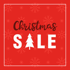 Christmas sale red banner template