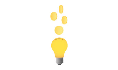 Sell an idea concept. Light bulb piggy bank