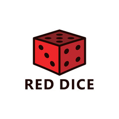 Red dice logo template design