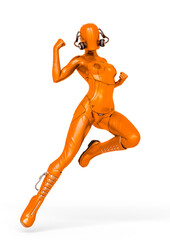 cyber soldier female in a pin up pose