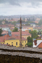 Eger Minaret in cloudy and foggy weather