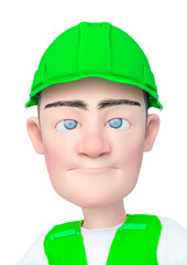 builder cartoon is angry