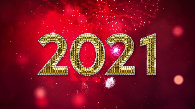 Red Bokeh 2021 glimmer fireworks