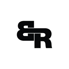 Letter BR simple logo design vector