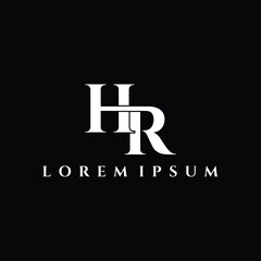 Letter HR luxury logo design vector